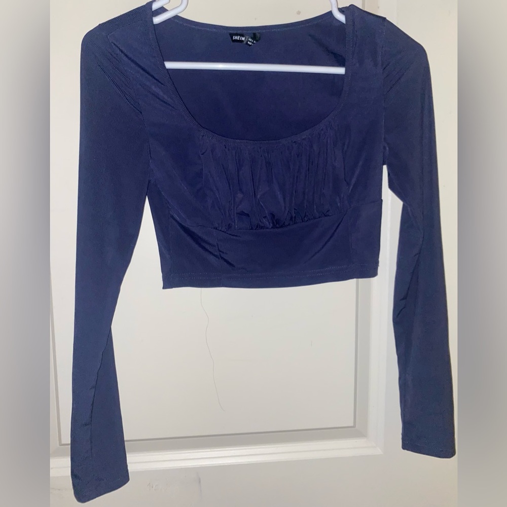 SHEIN navy blue crop top